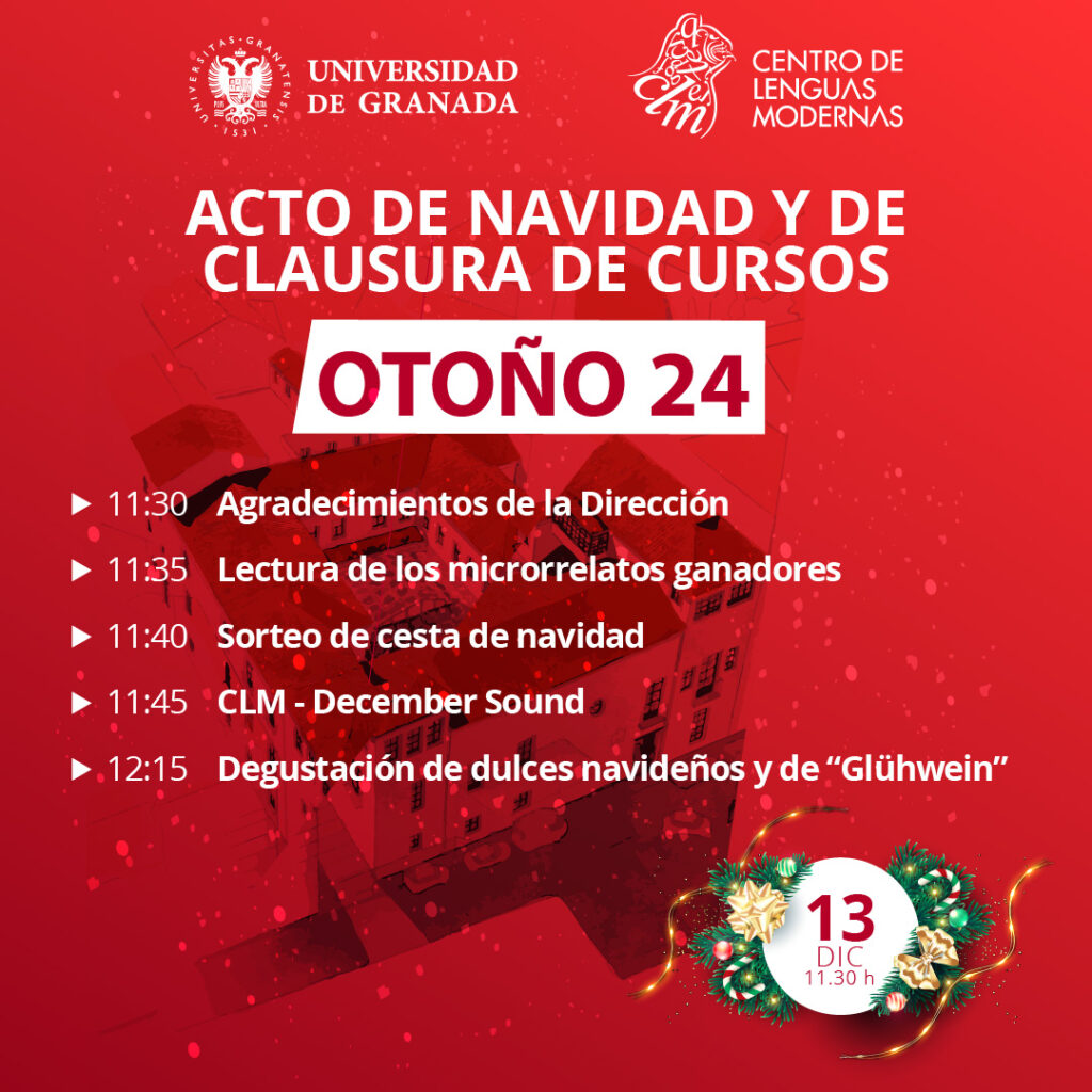 Cartel oficial Acto de Navidad y de Clausura de Cursos