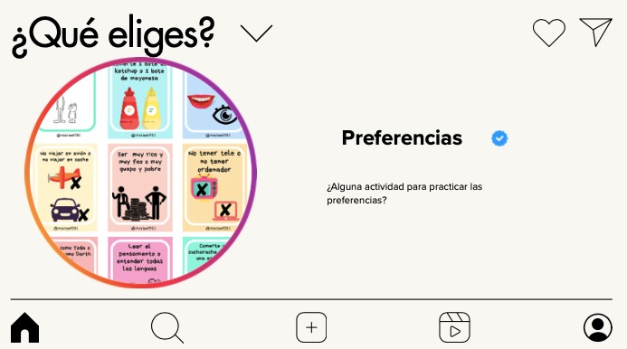 Actividades "¿Qué eliges?"