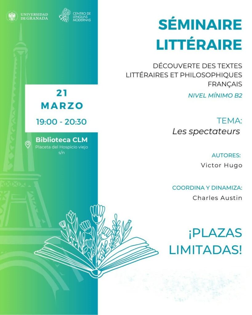Cartel promocional del Séminaire littéraire en français